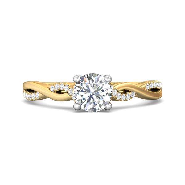 FlyerFit Split Shank 14K Yellow and 14K White Gold Engagement Ring  Wesche Jewelers Melbourne, FL