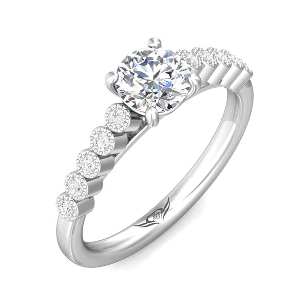Platinum FlyerFit Channel and Shared Prong Engagement Ring Image 5 Becky Beauchine Kulka Diamonds and Fine Jewelry Okemos, MI