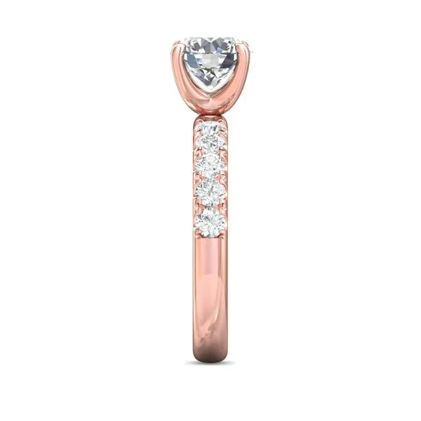 Flyerfit Micropave 18K Pink Gold Engagement Ring H-I SI1