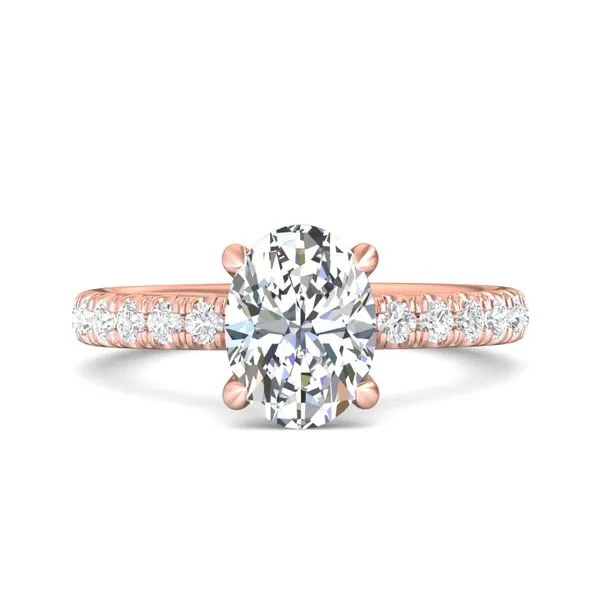 FlyerFit Micropave 14K Pink Gold Engagement Ring H-I SI1 Meyers Jewelers Grove City, OH