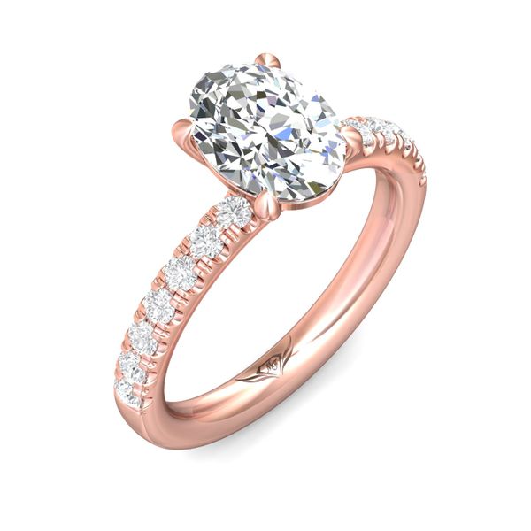 FlyerFit Micropave 14K Pink Gold Engagement Ring H-I SI1 Image 5 Meyers Jewelers Grove City, OH
