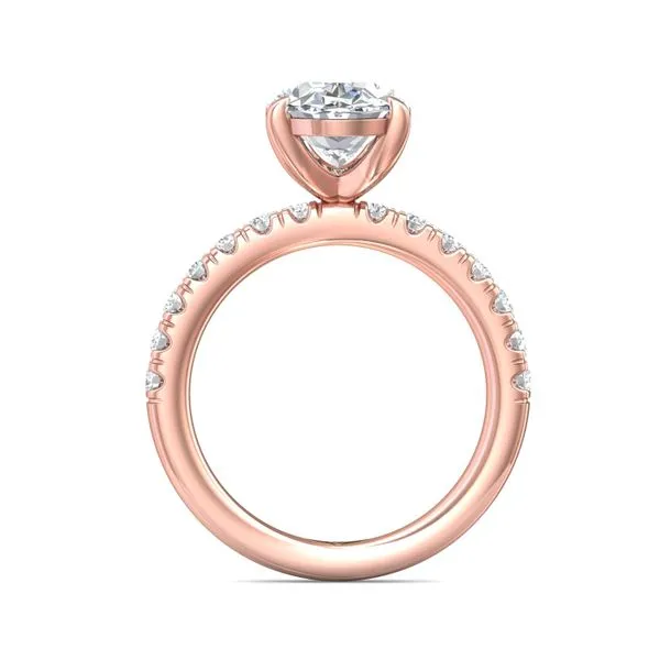 Flyerfit Micropave 18K Pink Gold Engagement Ring H-I SI1