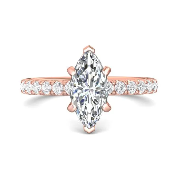 Flyerfit Micropave 18K Pink Gold Engagement Ring H-I SI1 | Wesche