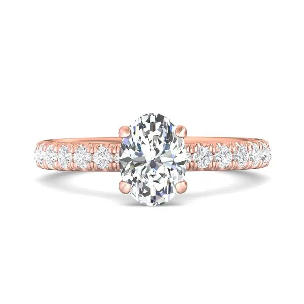 FlyerFit Micropave 18K Pink Gold Engagement Ring H-I SI1 Meyers Jewelers Grove City, OH