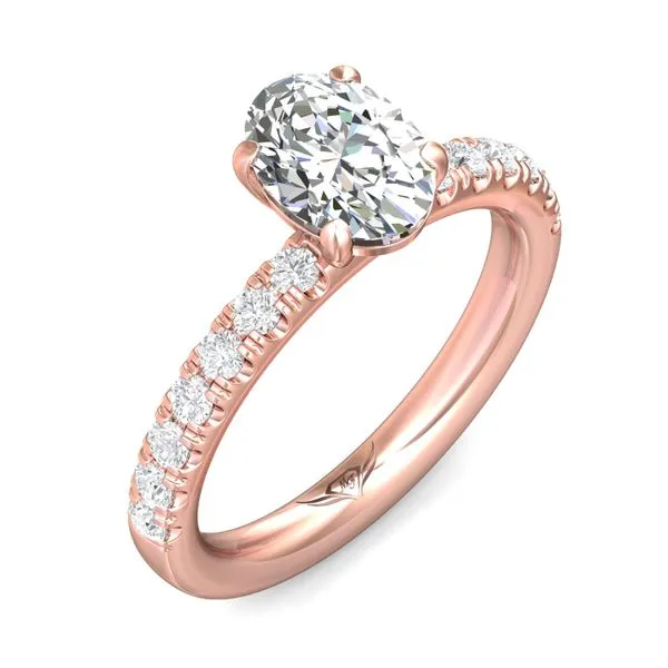 FlyerFit Micropave 18K Pink Gold Engagement Ring H-I SI1 Image 5 Meyers Jewelers Grove City, OH