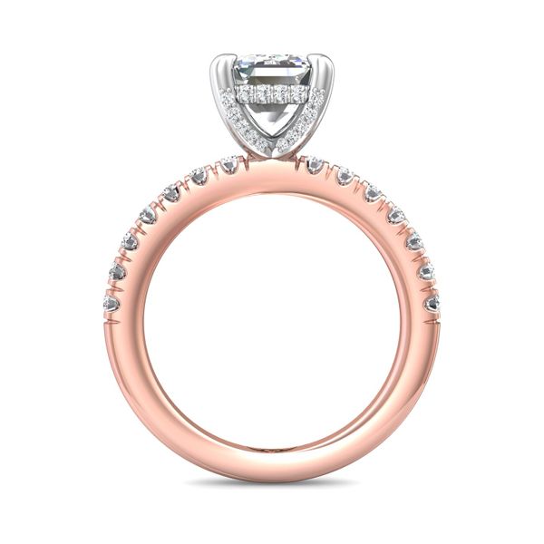Flyerfit Micropave 14K Pink Gold Shank And White Gold Top Engagement Ring G-H VS2-SI1 Image 3 Becky Beauchine Kulka Diamonds and Fine Jewelry Okemos, MI