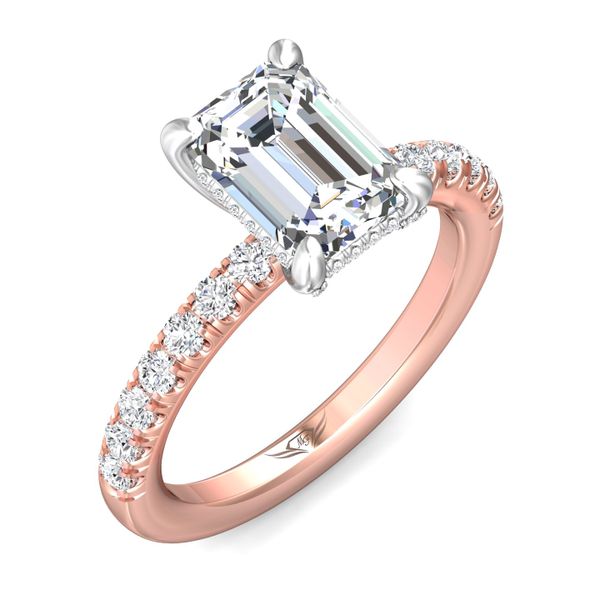 Flyerfit Micropave 18K Pink Gold Shank And White Gold Top Engagement Ring H-I SI2 Image 5 Grogan Jewelers Florence, AL