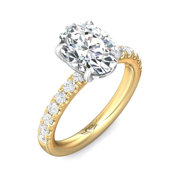 Flyerfit Micropave 14K Yellow and 14K White Gold Engagement Ring H-I SI2 Image 5 Becky Beauchine Kulka Diamonds and Fine Jewelry Okemos, MI