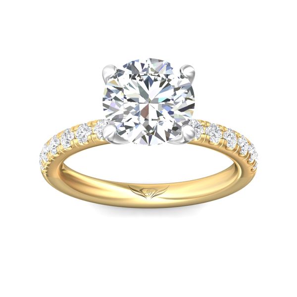 Flyerfit Micropave 18K Yellow Gold Shank And Platinum Top Engagement Ring G-H VS2-SI1 Image 2 Wesche Jewelers Melbourne, FL
