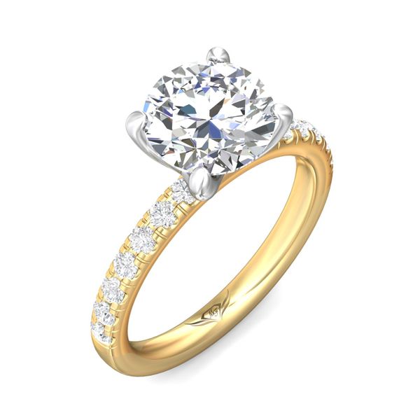 Flyerfit Micropave 18K Yellow Gold Shank And Platinum Top Engagement Ring G-H VS2-SI1 Image 5 Wesche Jewelers Melbourne, FL