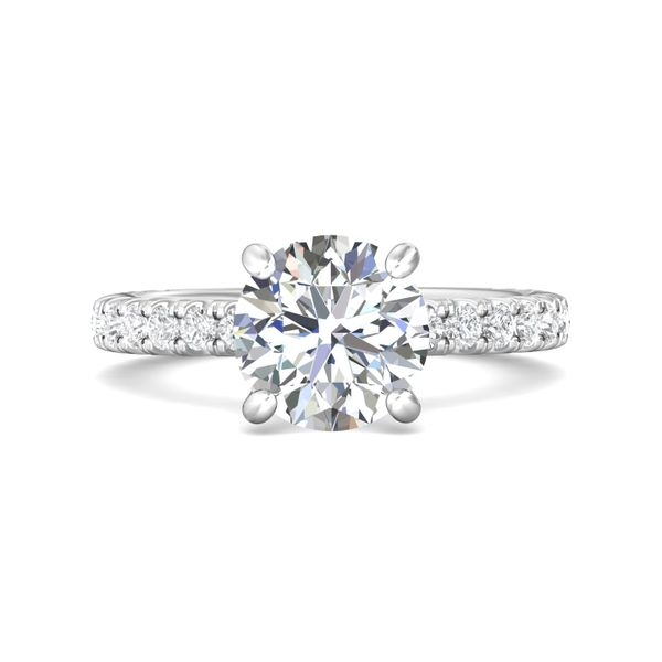 14K White Gold Single Row Pavé Infinity Engagement Ring by Martin Flyer