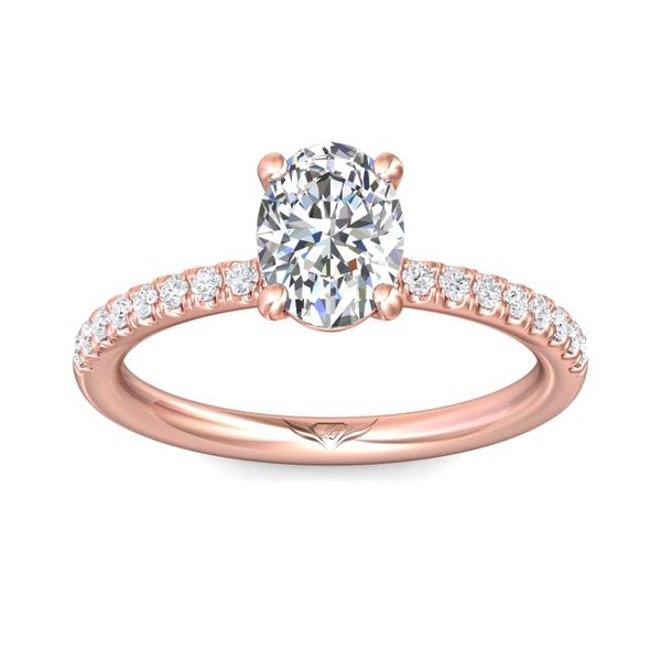 FlyerFit Micropave 14K Pink Gold Engagement Ring  Image 2 Becky Beauchine Kulka Diamonds and Fine Jewelry Okemos, MI