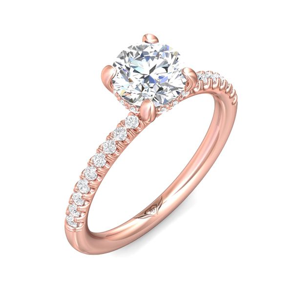 FlyerFit Micropave 18K Pink Gold Engagement Ring  Image 5 Grogan Jewelers Florence, AL