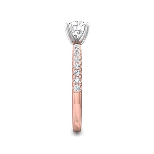 FlyerFit Micropave 14K Pink Gold Shank And White Gold Top Engagement Ring  Image 4 Becky Beauchine Kulka Diamonds and Fine Jewelry Okemos, MI