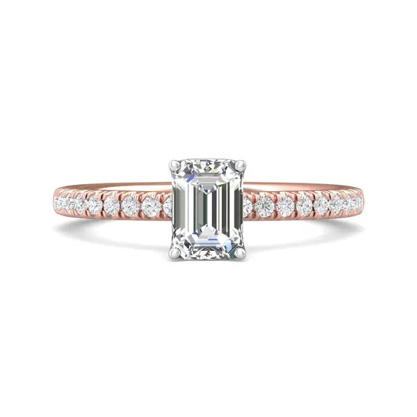 FlyerFit Micropave 18K Pink Gold Shank And White Gold Top Engagement Ring H-I SI1 Meyers Jewelers Grove City, OH
