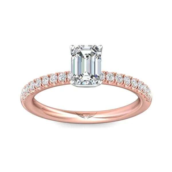 FlyerFit Micropave 18K Pink Gold Shank And White Gold Top Engagement Ring H-I SI1 Image 2 Meyers Jewelers Grove City, OH