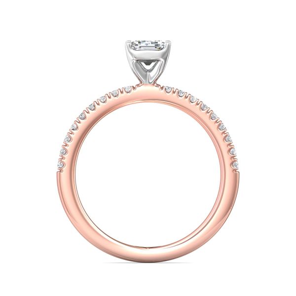 FlyerFit Micropave 18K Pink Gold Shank And White Gold Top Engagement Ring H-I SI1 Image 3 Meyers Jewelers Grove City, OH