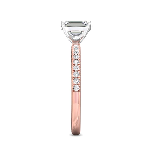 FlyerFit Micropave 18K Pink Gold Shank And White Gold Top Engagement Ring H-I SI1 Image 4 Meyers Jewelers Grove City, OH