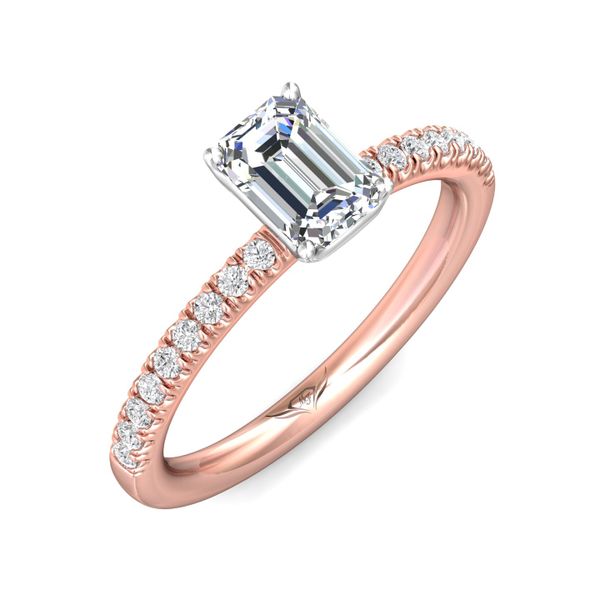 FlyerFit Micropave 18K Pink Gold Shank And White Gold Top Engagement Ring H-I SI1 Image 5 Meyers Jewelers Grove City, OH
