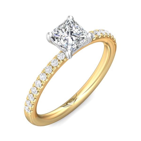 FlyerFit Micropave 14K Yellow and 14K White Gold Engagement Ring  Image 5 Becky Beauchine Kulka Diamonds and Fine Jewelry Okemos, MI
