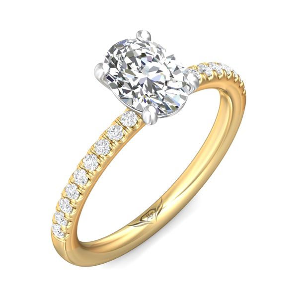 FlyerFit Micropave 14K Yellow and 14K White Gold Engagement Ring  Image 5 Becky Beauchine Kulka Diamonds and Fine Jewelry Okemos, MI
