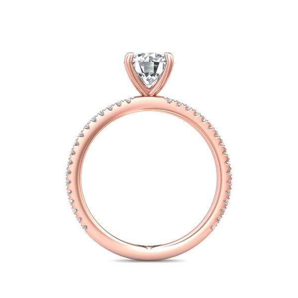 Flyerfit Micropave 18K Pink Gold Engagement Ring G-H VS2-SI1