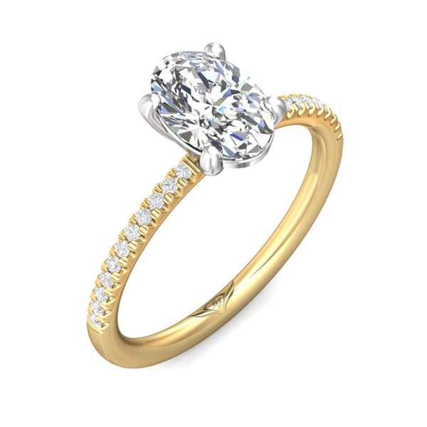 Flyerfit Micropave 18K Yellow Gold Shank And Platinum Top Engagement Ring H-I SI2 Image 5 Christopher's Fine Jewelry Pawleys Island, SC