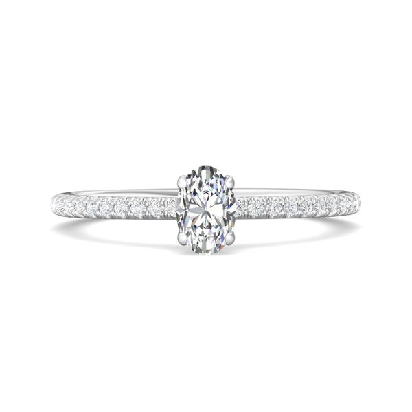 FlyerFit Micropave 18K White Gold Engagement Ring H-I SI2 Meyers Jewelers Grove City, OH