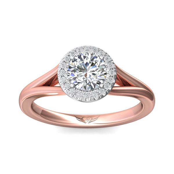 FlyerFit Split Shank 14K Pink Gold Shank And White Gold Top Engagement Ring  Image 2 Wesche Jewelers Melbourne, FL
