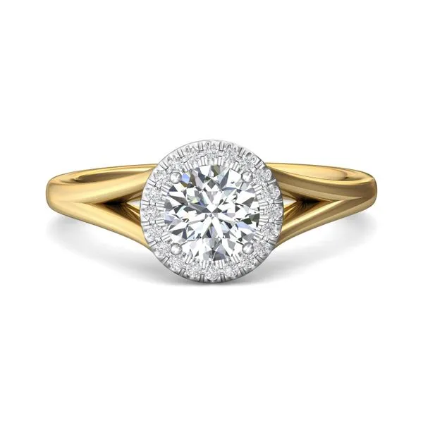 14K Gold Double Solitaire Split Ring