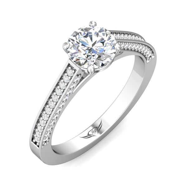 FlyerFit Micropave 18K White Gold Engagement Ring  Image 5 Grogan Jewelers Florence, AL