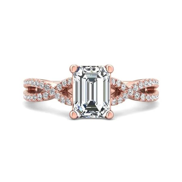 18K White and Rose Gold Twisted Shank Pink Diamond