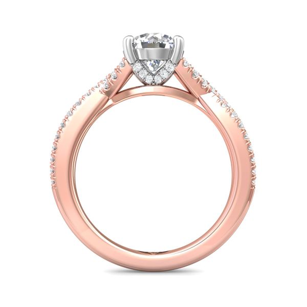 FlyerFit Split Shank 18K Pink Gold Shank And White Gold Top Engagement Ring  Image 3 Grogan Jewelers Florence, AL