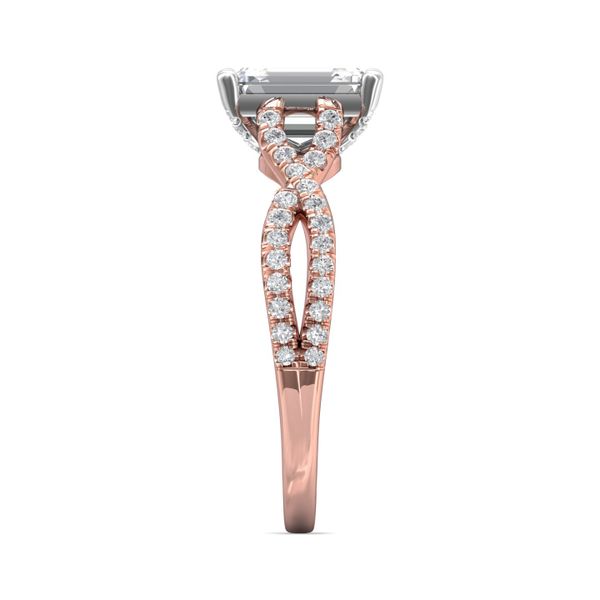 FlyerFit Split Shank 18K Pink Gold Shank And White Gold Top Engagement Ring  Image 4 Grogan Jewelers Florence, AL