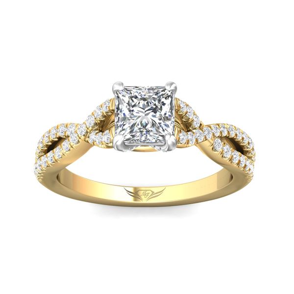 FlyerFit Split Shank 18K Yellow Gold Shank And White Gold Top Engagement Ring  Image 2 Grogan Jewelers Florence, AL