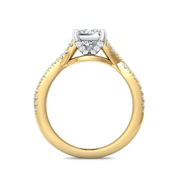 FlyerFit Split Shank 18K Yellow Gold Shank And White Gold Top Engagement Ring  Image 3 Grogan Jewelers Florence, AL