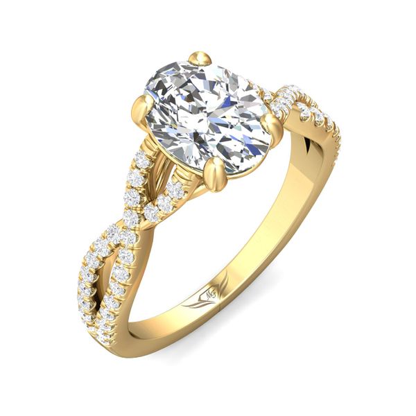FlyerFit Split Shank 18K Yellow Gold Engagement Ring  Image 5 Grogan Jewelers Florence, AL