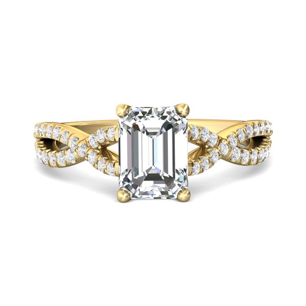 FlyerFit Split Shank 18K Yellow Gold Engagement Ring  Grogan Jewelers Florence, AL