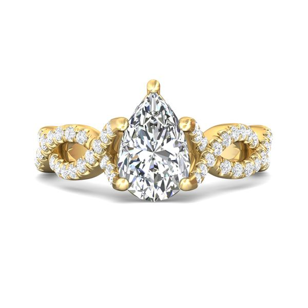 Elegant Pear Moissanite Engagement Ring Delicate Petal Design | Aurumluminos