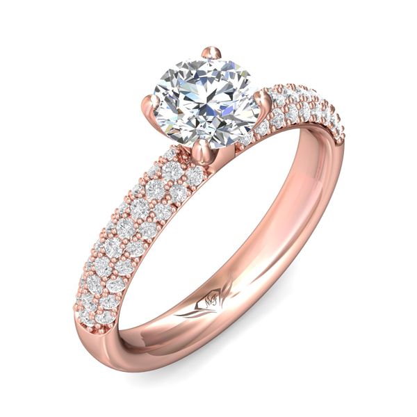FlyerFit Micropave 14K Pink Gold Engagement Ring  Image 5 Grogan Jewelers Florence, AL