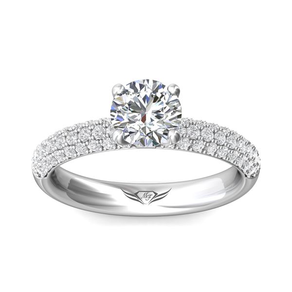 14K White Gold FlyerFit Micropave Engagement Ring Image 2 Becky Beauchine Kulka Diamonds and Fine Jewelry Okemos, MI
