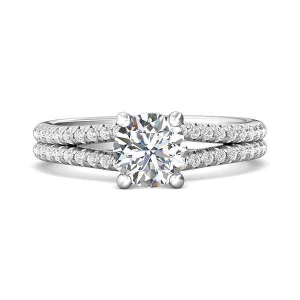 18K White Gold FlyerFit Split Shank Engagement Ring Becky Beauchine Kulka Diamonds and Fine Jewelry Okemos, MI