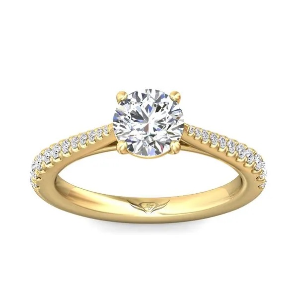 Flyerfit Micropave 18K Yellow Gold Engagement Ring H-I SI1 | Becky