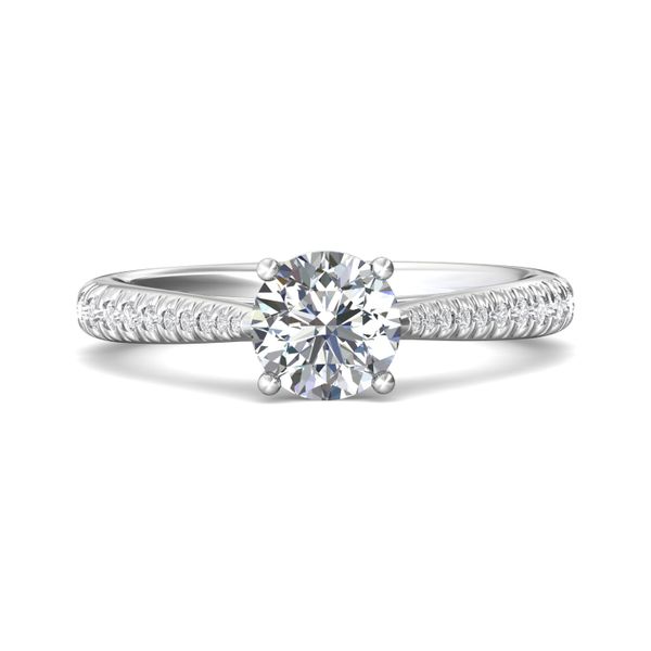 18K White Gold FlyerFit Micropave Engagement Ring Becky Beauchine Kulka Diamonds and Fine Jewelry Okemos, MI