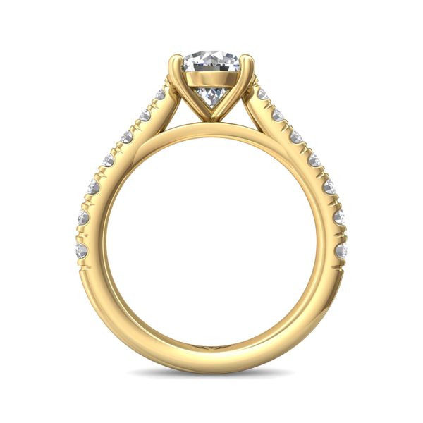 FlyerFit Micropave 18K Yellow Gold Engagement Ring  Image 3 Grogan Jewelers Florence, AL