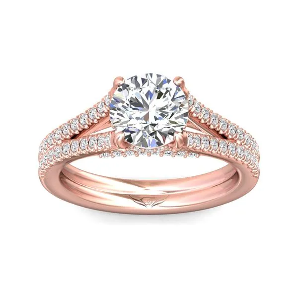 18K White and Rose Gold Twisted Shank Pink Diamond