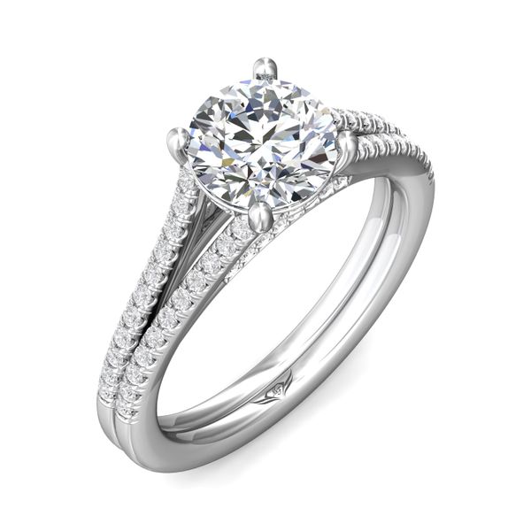 14K White Gold FlyerFit Split Shank Engagement Ring Image 5 Cornell's Jewelers Rochester, NY