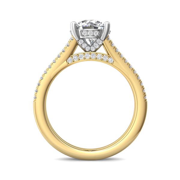 FlyerFit Split Shank 14K Yellow and 14K White Gold Engagement Ring  Image 3 Grogan Jewelers Florence, AL