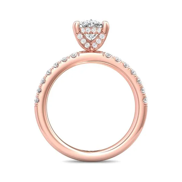 Flyerfit Micropave 18K Pink Gold Engagement Ring H-I SI1 | Wesche