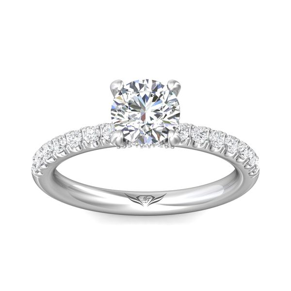 14K White Gold FlyerFit Micropave Engagement Ring Image 2 Cornell's Jewelers Rochester, NY